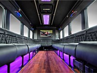 30 pass White Limo Party Bus - Interior  - x6