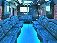 32 pass Silver Limo Party Bus with Pole - Interior - x7